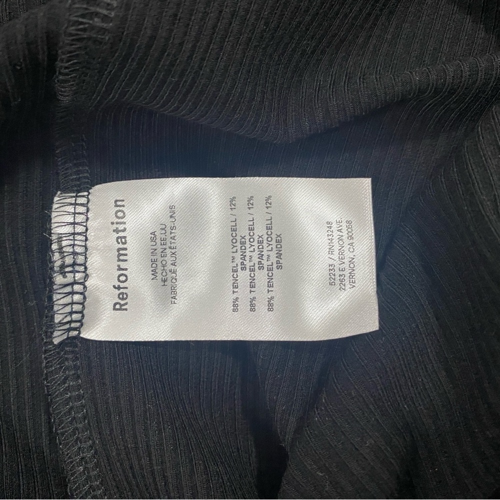 NWT Reformation Cassi Knit Black Midi Dress, Tencel/Spandex, Size XL - Picture 5 of 6